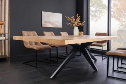 Imposanter Esstisch ZEUS 240cm natur Eichen-Design mit Sterngestell Metall