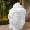 Imposanter XXL Kopf BUDDHA 110cm weiß GRC Beton
