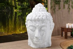 Imposanter XXL Kopf BUDDHA 110cm weiß GRC Beton