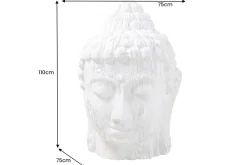 Imposanter XXL Kopf BUDDHA 110cm weiß GRC Beton