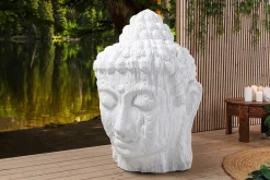 Imposanter XXL Kopf BUDDHA 110cm weiß GRC Beton