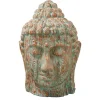 Imposanter XXL Kopf BUDDHA 110cm kupfer grün GRC Beton