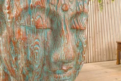 Imposanter XXL Kopf BUDDHA 110cm kupfer grün GRC Beton