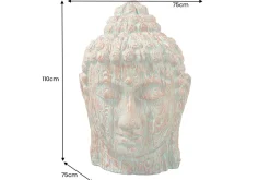 Imposanter XXL Kopf BUDDHA 110cm kupfer grün GRC Beton