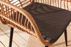 In- und Outdoor Bistro Balkon-Set PARIS braun Polyrattan Sitzgruppe wetterfest mit Tisch
