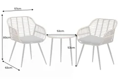 In- und Outdoor Bistro Balkon-Set PARIS braun Polyrattan Sitzgruppe wetterfest mit Tisch