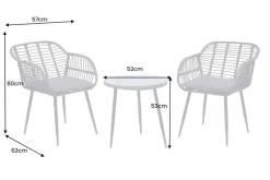 In- und Outdoor Bistro Balkon-Set PARIS schwarz Polyrattan Sitzgruppe inkl. Tisch