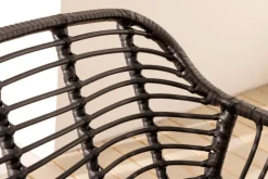 In- und Outdoor Bistro Balkon-Set PARIS schwarz Polyrattan Sitzgruppe inkl. Tisch