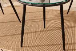 In- und Outdoor Bistro Balkon-Set PARIS schwarz Polyrattan Sitzgruppe inkl. Tisch