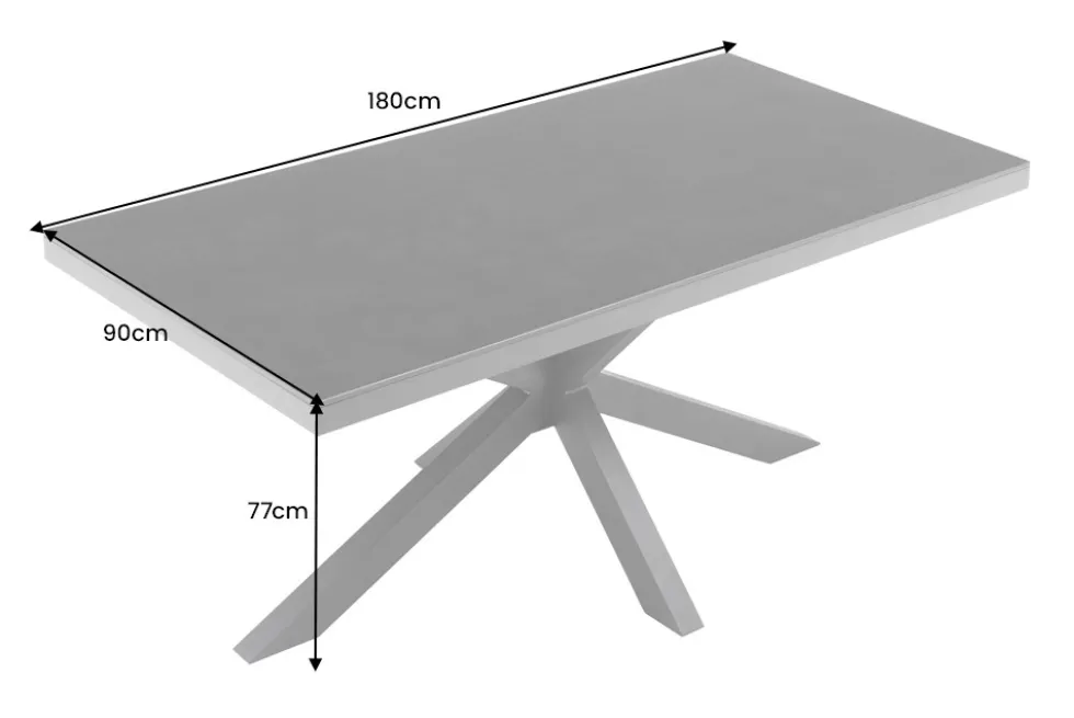 In- und Outdoor Esstisch GALAXIE 180cm anthrazit Keramik Aluminium Gartentisch