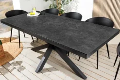 In- und Outdoor Esstisch GALAXIE 180cm anthrazit Keramik Aluminium Gartentisch