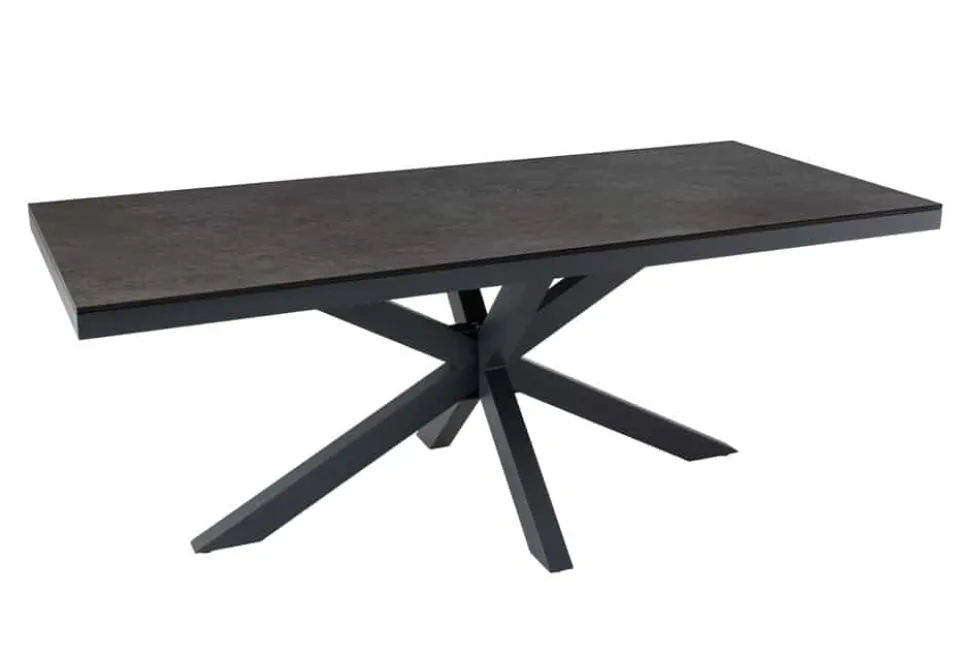In- und Outdoor Esstisch GALAXIE 180cm anthrazit Keramik Aluminium Gartentisch