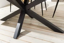 In- und Outdoor Esstisch GALAXIE 200cm hellgrau Keramik anthrazit Aluminium