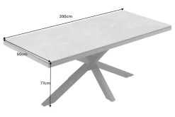 In- und Outdoor Esstisch GALAXIE 200cm hellgrau Keramik anthrazit Aluminium
