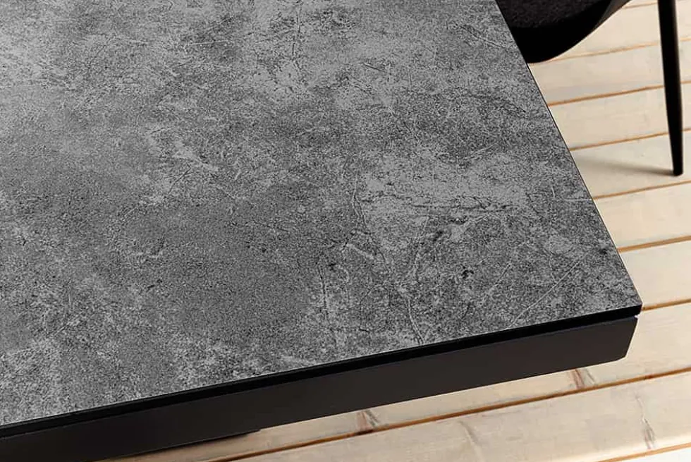 In- und Outdoor Esstisch GALAXIE 200cm anthrazit Keramik Aluminium wetterfest