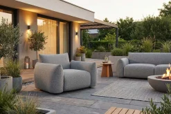 In- und Outdoor Gartensessel SEAHAWK anthrazit Aluminium Olefin 1-Sitzer Sofa wetterfest