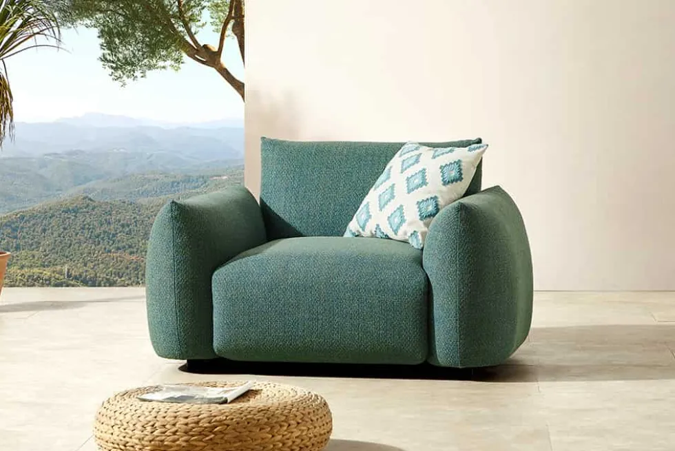 In- und Outdoor Gartensessel SEAHAWK türkis Aluminium Olefin 1-Sitzer Sofa wetterfest