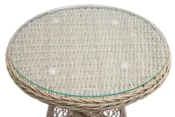 In- und Outdoor Garten-Set ELYSEE natur grau Polyrattan Aluminium inkl. Tisch Kissen