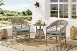 In- und Outdoor Garten-Set ELYSEE natur grau Polyrattan Aluminium inkl. Tisch Kissen