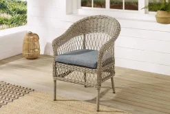 In- und Outdoor Garten-Set ELYSEE natur grau Polyrattan Aluminium inkl. Tisch Kissen