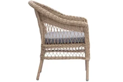 In- und Outdoor Garten-Set ELYSEE natur grau Polyrattan Aluminium inkl. Tisch Kissen