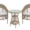 In- und Outdoor Garten-Set ELYSEE natur taupe Polyrattan Aluminium inkl. Tisch Kissen