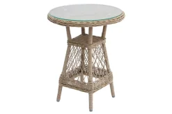 In- und Outdoor Garten-Set ELYSEE natur taupe Polyrattan Aluminium inkl. Tisch Kissen