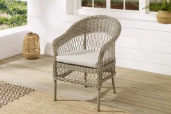 In- und Outdoor Garten-Set ELYSEE natur taupe Polyrattan Aluminium inkl. Tisch Kissen