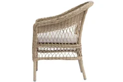 In- und Outdoor Garten-Set ELYSEE natur taupe Polyrattan Aluminium inkl. Tisch Kissen