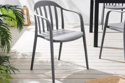 In- und Outdoor Gartenstuhl STUDIO ITALIA anthrazit stapelbar wetterfest