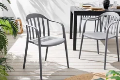 In- und Outdoor Gartenstuhl STUDIO ITALIA anthrazit stapelbar wetterfest