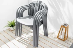 In- und Outdoor Gartenstuhl STUDIO ITALIA anthrazit stapelbar wetterfest