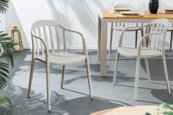 In- und Outdoor Gartenstuhl STUDIO ITALIA taupe stapelbar wetterfest