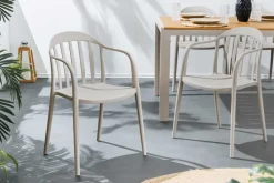 In- und Outdoor Gartenstuhl STUDIO ITALIA taupe stapelbar wetterfest