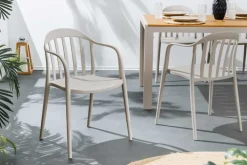 In- und Outdoor Gartenstuhl STUDIO ITALIA taupe stapelbar wetterfest