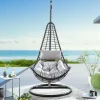 In- und Outdoor Hängesessel LOFT WIDE grau schwarz Hängestuhl inkl. Kissen wetterfest