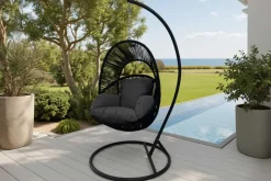 In- und Outdoor Hängesessel AIR ROPE anthrazit schwarz inkl. Kissen