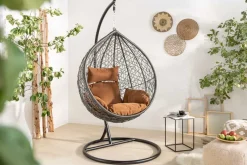 In- und Outdoor Hängesessel LOFT anthrazit Hängestuhl inkl. Kissen wetterfest