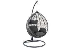 In- und Outdoor Hängesessel LOFT anthrazit grau Gartenstuhl inklusive Kissen wetterfest
