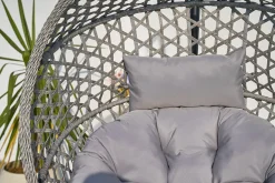 In- und Outdoor Hängesessel VOGUE hellgrau Hängestuhl inkl. Kissen wetterfest