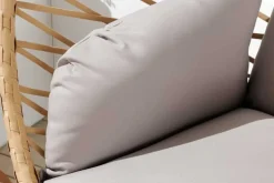 In- und Outdoor Hängesessel IBIZA natur beige Rattan mit Gestell wetterfest inkl. Kissen