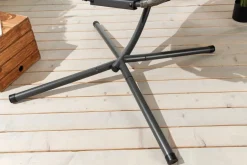 In- und Outdoor Hängesessel IBIZA anthrazit Rattan mit Gestell wetterfest inkl. Kissen