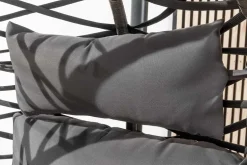 In- und Outdoor Hängesessel IBIZA anthrazit Rattan mit Gestell wetterfest inkl. Kissen