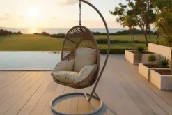 In- und Outdoor Hängesessel AIR ROPE beige greige inkl. Kissen