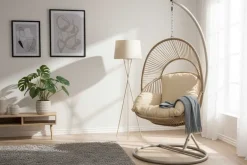 In- und Outdoor Hängesessel AIR ROPE beige greige inkl. Kissen