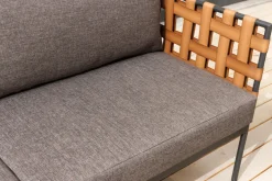 In- und Outdoor Lounge-Sofa UNIQUE 185cm schwarz braun grau Aluminium 2-Sitzer inkl. Kissen
