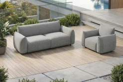 In- und Outdoor Sofa SEAHAWK 205cm anthrazit Aluminium Olefin wetterfest 2-Sitzer Couch