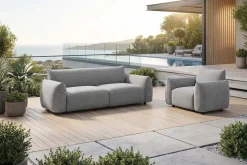 In- und Outdoor Sofa SEAHAWK 205cm anthrazit Aluminium Olefin wetterfest 2-Sitzer Couch
