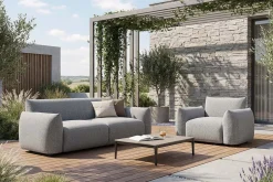 In- und Outdoor Sofa SEAHAWK 205cm anthrazit Aluminium Olefin wetterfest 2-Sitzer Couch