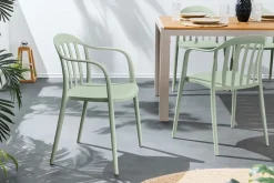 In- und Outdoor Stuhl STUDIO ITALIA salbei stapelbar Kunststoff Gartenstuhl